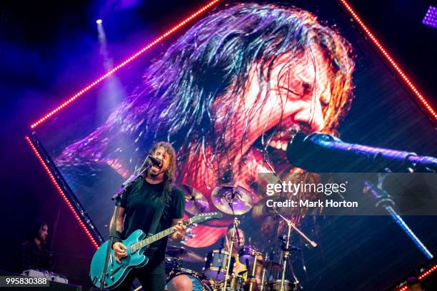 Dave Grohl of the Foo Fighters performs on Day 5 of the RBC Bluesfest at LeBreton Flats on July 10, 2018 in Ottawa, Canada.