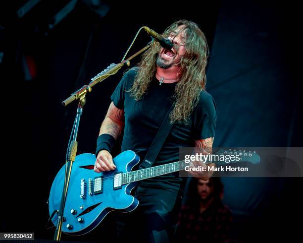 Dave Grohl of the Foo Fighters performs on Day 5 of the RBC Bluesfest at LeBreton Flats on July 10, 2018 in Ottawa, Canada.