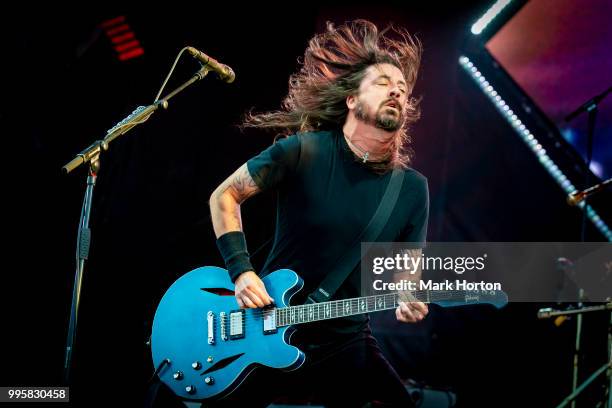 Dave Grohl of the Foo Fighters performs on Day 5 of the RBC Bluesfest at LeBreton Flats on July 10, 2018 in Ottawa, Canada.