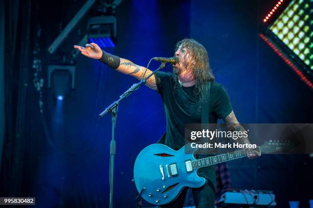 Dave Grohl of the Foo Fighters performs on Day 5 of the RBC Bluesfest at LeBreton Flats on July 10, 2018 in Ottawa, Canada.