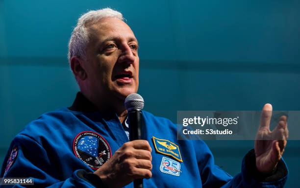 Mike Massimino, astronaut and professor of Columbia University and Intrepid Sea, Air, and Space Museum, attends the Day 2 of the RISE Conference 2018...