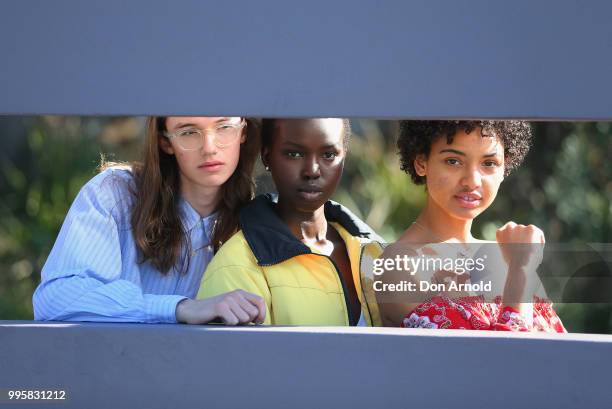 Models look on prior to the David Jones Spring Summer 18 Collections Launch Model Castings on July 11, 2018 in Sydney, Australia.