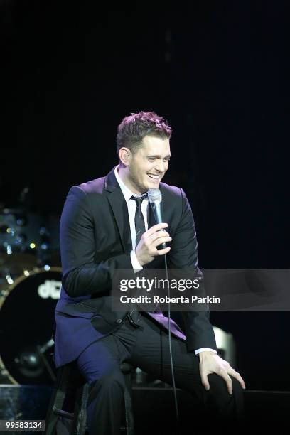 Michael Buble performs at the O2 Arena on May 15, 2010 in London, England.