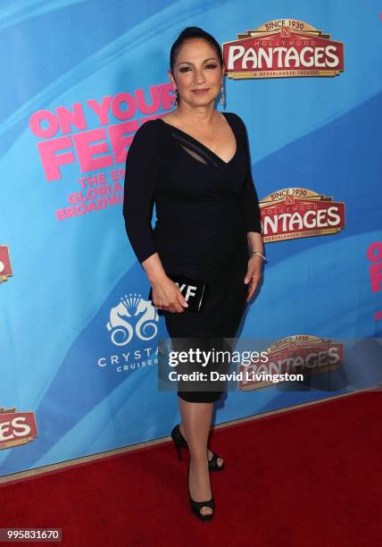 Singer Gloria Estefan attends a celebration of the Los Angeles engagement of "On Your Feet!", the Emilio and Gloria Estefan Broadway musical, at the...