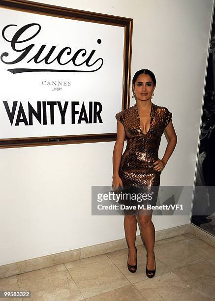 Actress Salma Hayek attends the Vanity Fair and Gucci Party Honoring Martin Scorsese during the 63rd Annual Cannes Film Festival at the Hotel Du Cap...