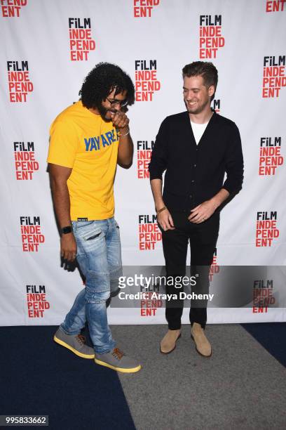 Daveed Diggs and Rafael Casal attend Film Independent at the WGA Theater presents screening and Q&A of "Blindspotting" at The WGA Theater on July 10,...
