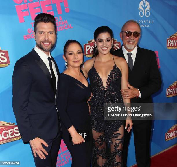 Actor Mauricio Martinez, singer Gloria Estefan, actress Christie Prades and musician Emilio Estefan attend a celebration of the Los Angeles...