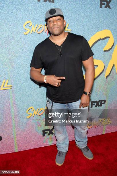 Actor Dennis L.A. White attends the Atlanta screening of "Snowfall" season 2 at SCAD Show on July 10, 2018 in Atlanta, Georgia.