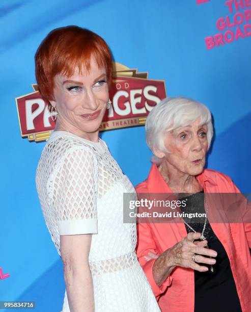 Comedian Kathy Griffin and mother Maggie Griffin attend a celebration of the Los Angeles engagement of "On Your Feet!", the Emilio and Gloria Estefan...