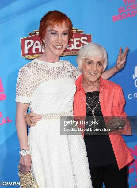 Comedian Kathy Griffin and mother Maggie Griffin attend a celebration of the Los Angeles engagement of "On Your Feet!", the Emilio and Gloria Estefan...