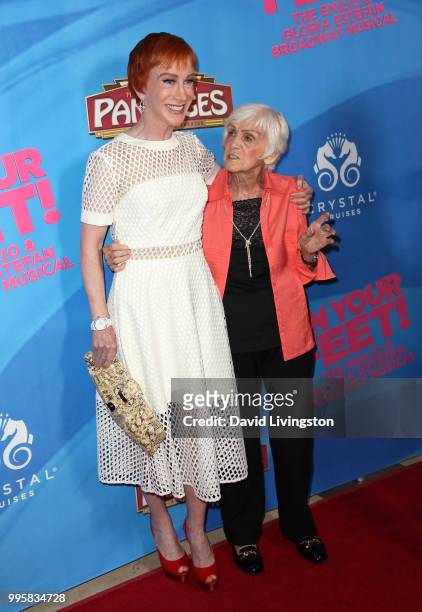 Comedian Kathy Griffin and mother Maggie Griffin attend a celebration of the Los Angeles engagement of "On Your Feet!", the Emilio and Gloria Estefan...