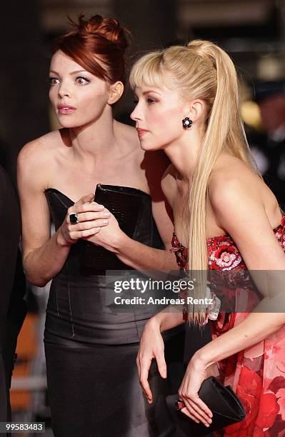 French actress Nicole LaLiberte and US actress Haley Bennett attend the "Kaboom" Premiere at the Palais des Festivals during the 63rd Annual Cannes...