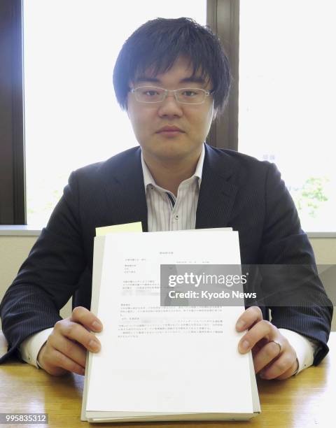 Photo taken May 30 in Sapporo, Hokkaido, shows Kenta Ikeda, one of a number of lawyers targeted by a Japanese blog that calls for punishment on...