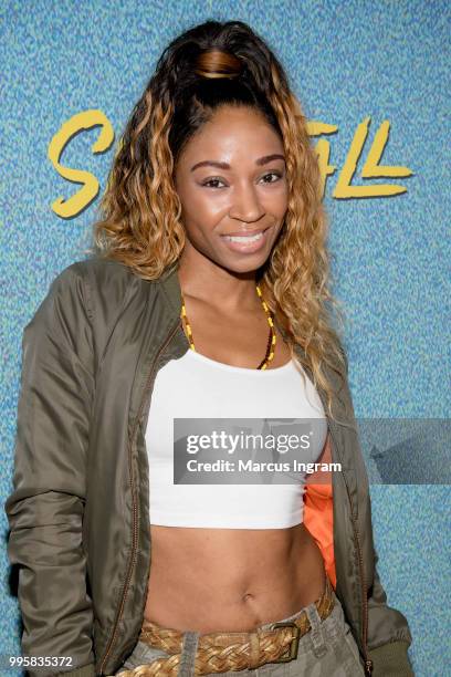 Singer D. Woods attends the Atlanta screening of "Snowfall" season 2 at SCAD Show on July 10, 2018 in Atlanta, Georgia.