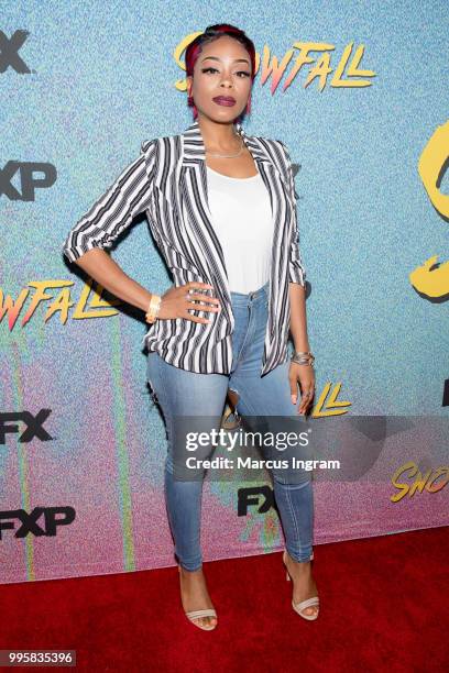 Shay Johnson attends the Atlanta screening of "Snowfall" season 2 at SCAD Show on July 10, 2018 in Atlanta, Georgia.