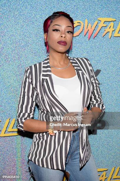 Shay Johnson attends the Atlanta screening of "Snowfall" season 2 at SCAD Show on July 10, 2018 in Atlanta, Georgia.