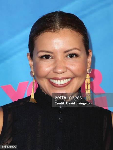 Actress Justina Machado attends a celebration of the Los Angeles engagement of "On Your Feet!", the Emilio and Gloria Estefan Broadway musical, at...