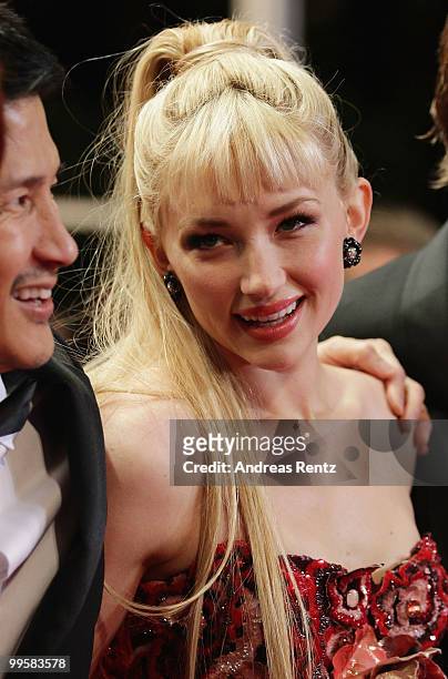 Director Gregg Araki and US actress Haley Bennett attend the "Kaboom" Premiere at the Palais des Festivals during the 63rd Annual Cannes Film...