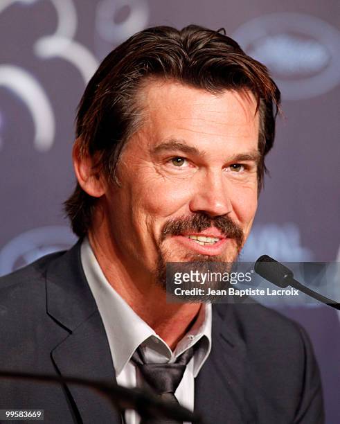 Josh Brolin attends the 'You Will Meet A Tall Dark Stranger' Press Conference held at the Palais des Festivals during the 63rd Annual International...