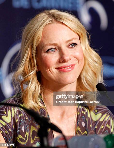 Naomi Watts attends the 'You Will Meet A Tall Dark Stranger' Press Conference held at the Palais des Festivals during the 63rd Annual International...