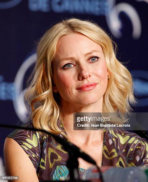 Naomi Watts attends the 'You Will Meet A Tall Dark Stranger' Press Conference held at the Palais des Festivals during the 63rd Annual International...