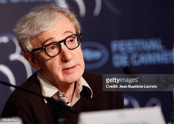 Woody Allen attends the 'You Will Meet A Tall Dark Stranger' Press Conference held at the Palais des Festivals during the 63rd Annual International...