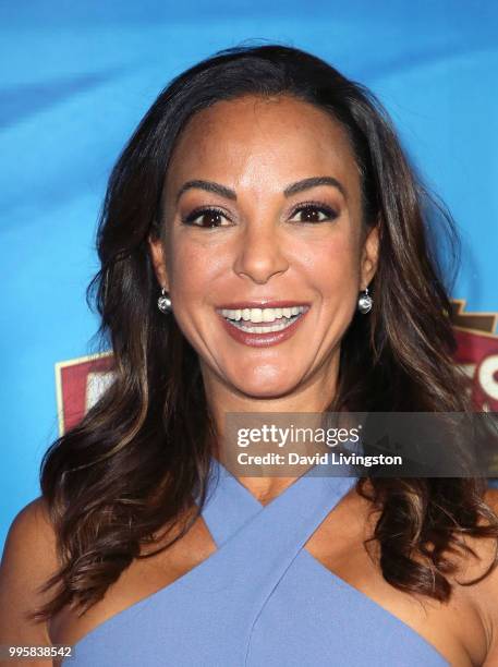 Actress Eva LaRue attends a celebration of the Los Angeles engagement of "On Your Feet!", the Emilio and Gloria Estefan Broadway musical, at the...