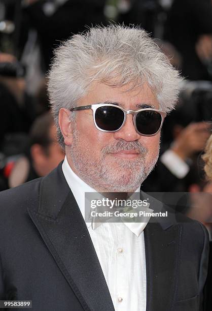 Director Pedro Almodovar attends the 'You Will Meet A Tall Dark Stranger' Premiere held at the Palais des Festivals during the 63rd Annual...