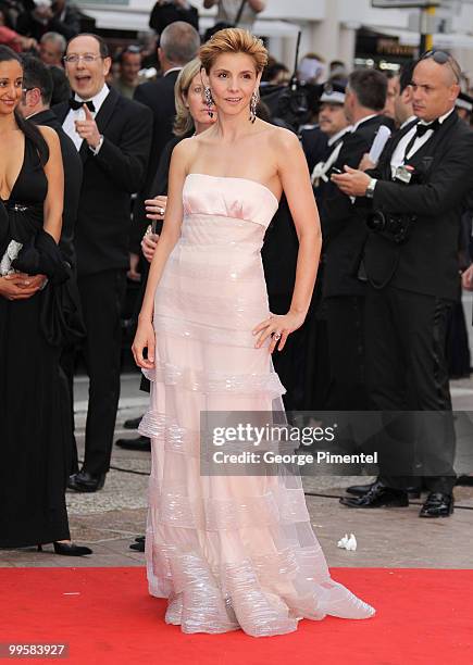 Actress Clotilde Courau attends the 'You Will Meet A Tall Dark Stranger' Premiere held at the Palais des Festivals during the 63rd Annual...