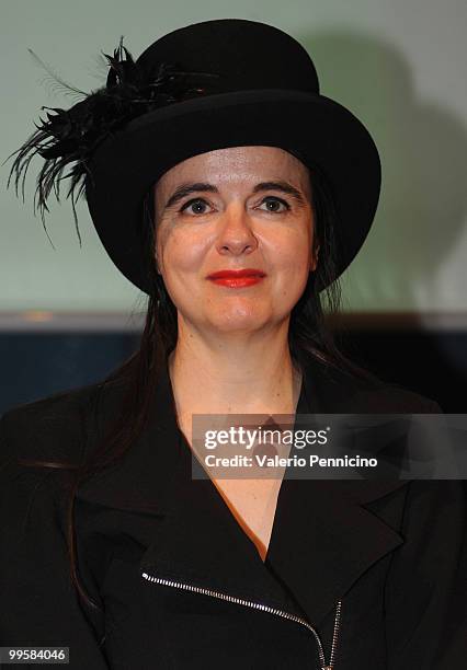 Amelie Nothomb attends the ''Il viaggio d'inverno'' book presentation during the 2010 Turin International Book Fair on May 15, 2010 in Turin, Italy.