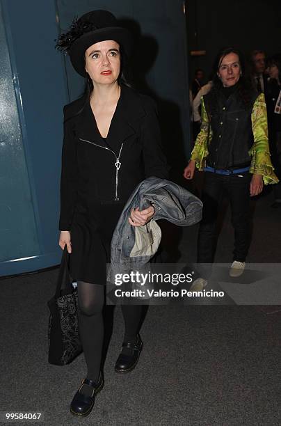 Amelie Nothomb and Juliette Nothomb attend the ''Il viaggio d'inverno'' book presentation during the 2010 Turin International Book Fair on May 15,...