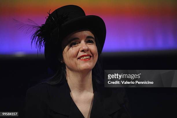 Amelie Nothomb attends the ''Il viaggio d'inverno'' book presentation during the 2010 Turin International Book Fair on May 15, 2010 in Turin, Italy.