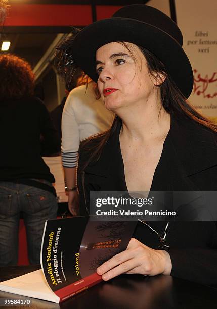 Amelie Nothomb attends the ''Il viaggio d'inverno'' book presentation during the 2010 Turin International Book Fair on May 15, 2010 in Turin, Italy.