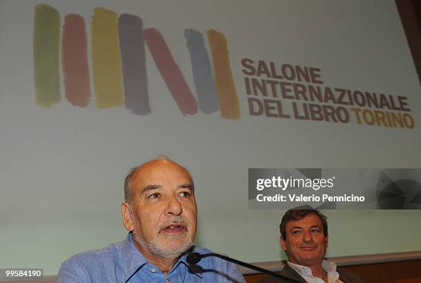 Tahar Ben Jelloun and Oliviero Beha attend the ''Il razzismo spiegato a mia figlia'' and ''L'Islam spiegato ai nostri figli'' books presentation...