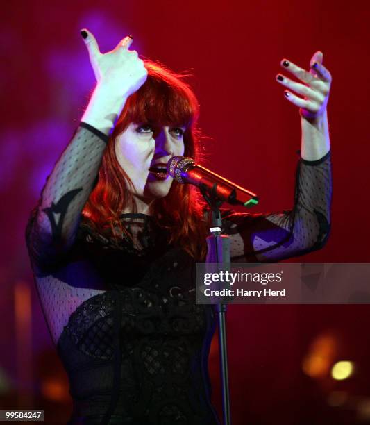 Florence Welch of Florence and the Machine performs on stage at Hammersmith Apollo, London on May 15, 2010 in Southampton, England.