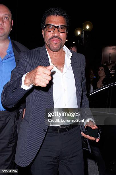 Lionel Richie arrives at the Jimmy'z Club of Cannes on May 15, 2010 in Cannes, France.