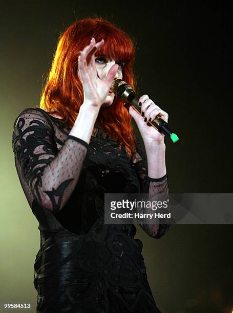 Florence Welch of Florence and the Machine performs on stage at Hammersmith Apollo, London on May 15, 2010 in Southampton, England.