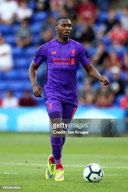 Daniel Sturridge of Liverpool in action during the Pre-Season Friendly match between Tranmere Rovers and Liverpool at Prenton Park on July 11, 2018...