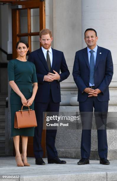 Prince Harry, Duke of Sussex and Meghan, Duchess of Sussex attend a meeting at the Taoiseach with Leo Varadkar during their visit to Ireland on July...