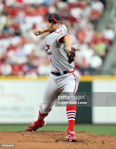 Adam Wainwright of the St. Louis Cardinals throws a pitch during the Gillette Civil Rights Game against the Cincinnati Reds at Great American Ball...