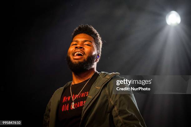 The american singer and song-writer Khalid performing live at Circolo Magnolia Segrate, Milan, Italy on July 10, 2018.