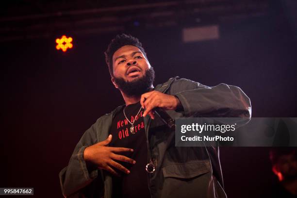 The american singer and song-writer Khalid performing live at Circolo Magnolia Segrate, Milan, Italy on July 10, 2018.
