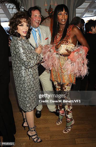 Actress Joan Collins, Percy Gibson and model Naomi Campbell attend the Vanity Fair and Gucci Party Honoring Martin Scorsese during the 63rd Annual...