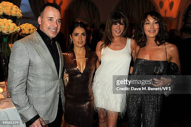 David Furnish, Salma Hayek, Giannina Facio and Tamara Mellon attend the Vanity Fair and Gucci Party Honoring Martin Scorsese during the 63rd Annual...