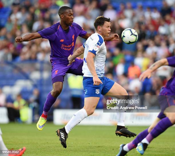 Daniel Sturridge of Liverpool during the pre-season friendly match between Tranmere Rovers and Liverpool at Prenton Park on July 10, 2018 in...