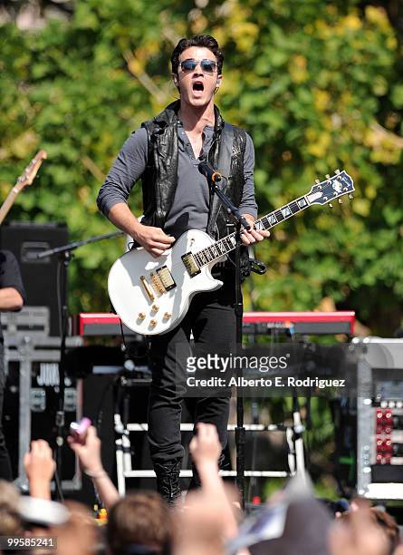 Musician Kevin Jonas performs live at the Grove to kick off the summer concert series on May 15, 2010 in Los Angeles, California.