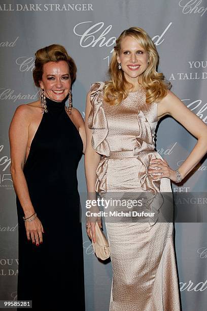 Caroline Gruosi Scheufele and Lucy Punch attend the Chopard Lounge Party, at Hotel Martinez, during the 63th international film festival, on May 15,...