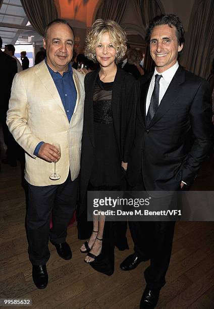 Owner of Icon Films Len Blavatnik, actress Meg Ryan and producer Lawrence Bender attend the Vanity Fair and Gucci Party Honoring Martin Scorsese...