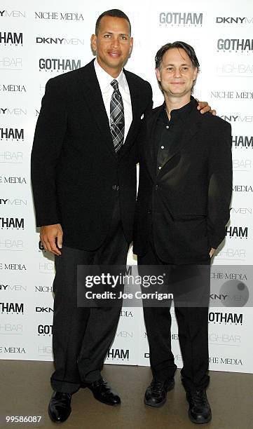 New York Yankee third baseman Alex Rodriguez with CEO and founder of Niche media during the Gotham Magazine Cover Party for Alex Rodriguez at Highbar...