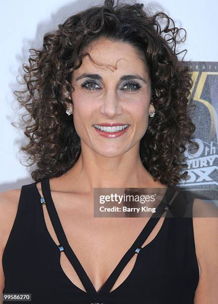 Actress Melina Kanakaredes arrives at the 5th Annual "A Fine Romance" Benefit at Fox Studio Lot on May 1, 2010 in Century City, California.